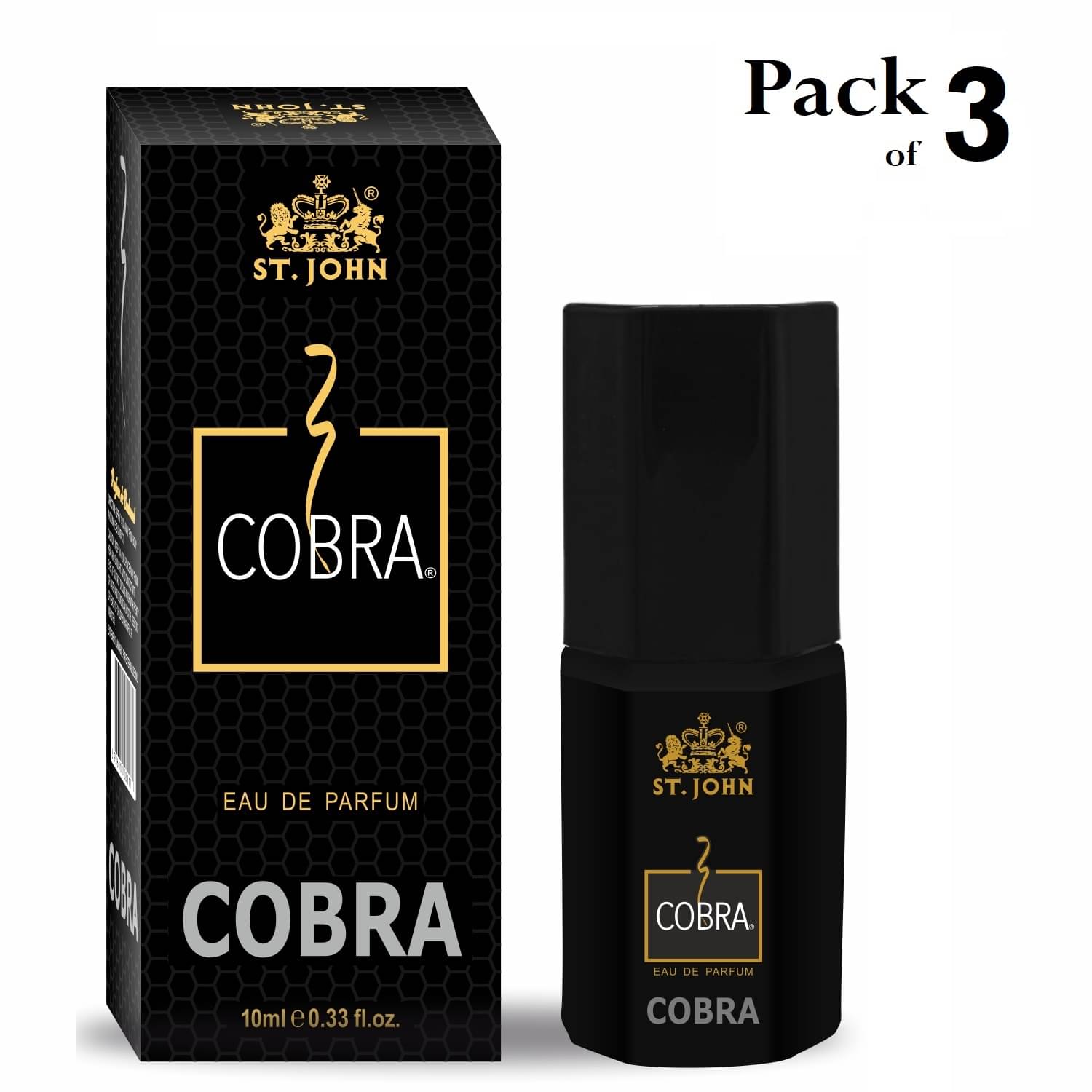     			ST.JOHN Cobra Perfume Long Lasting Pocket Perfume For Men 10ml Each (30ml) - Pack of 3