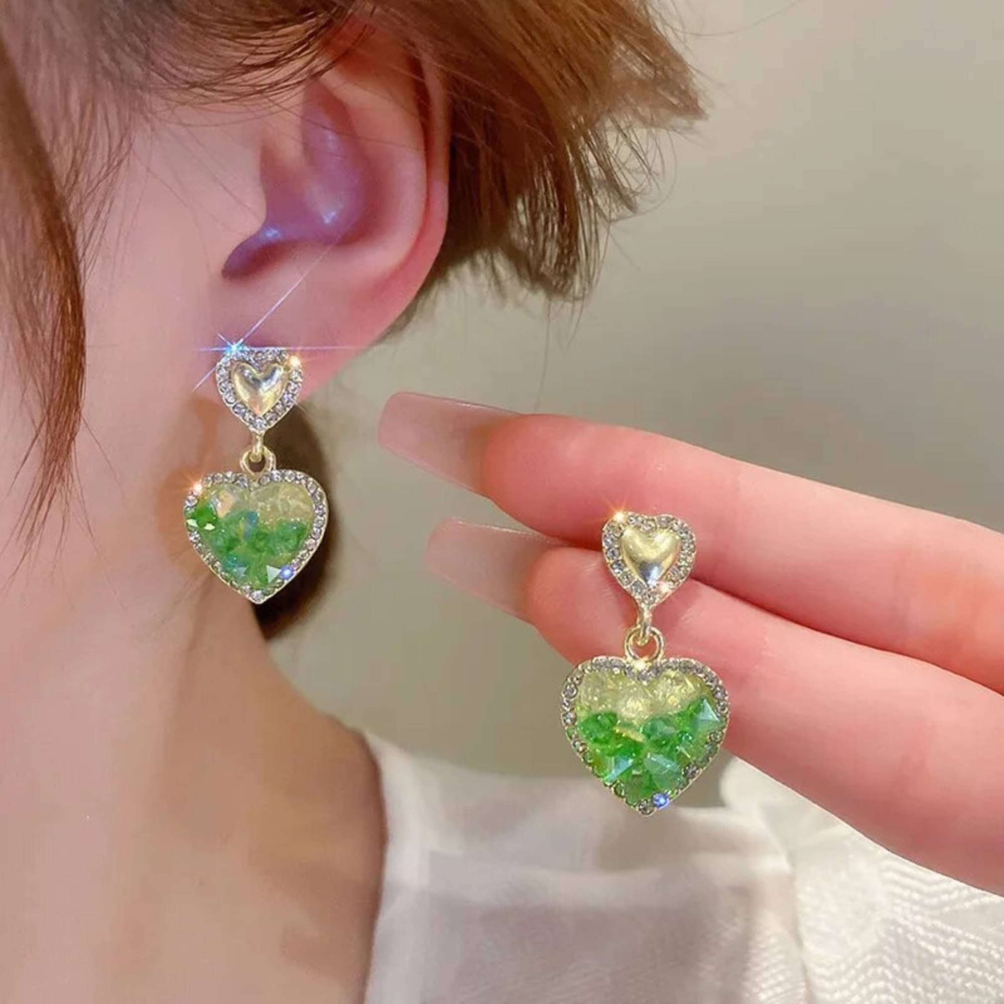     			Thrillz Green Drop Earrings ( Pack of 2 )