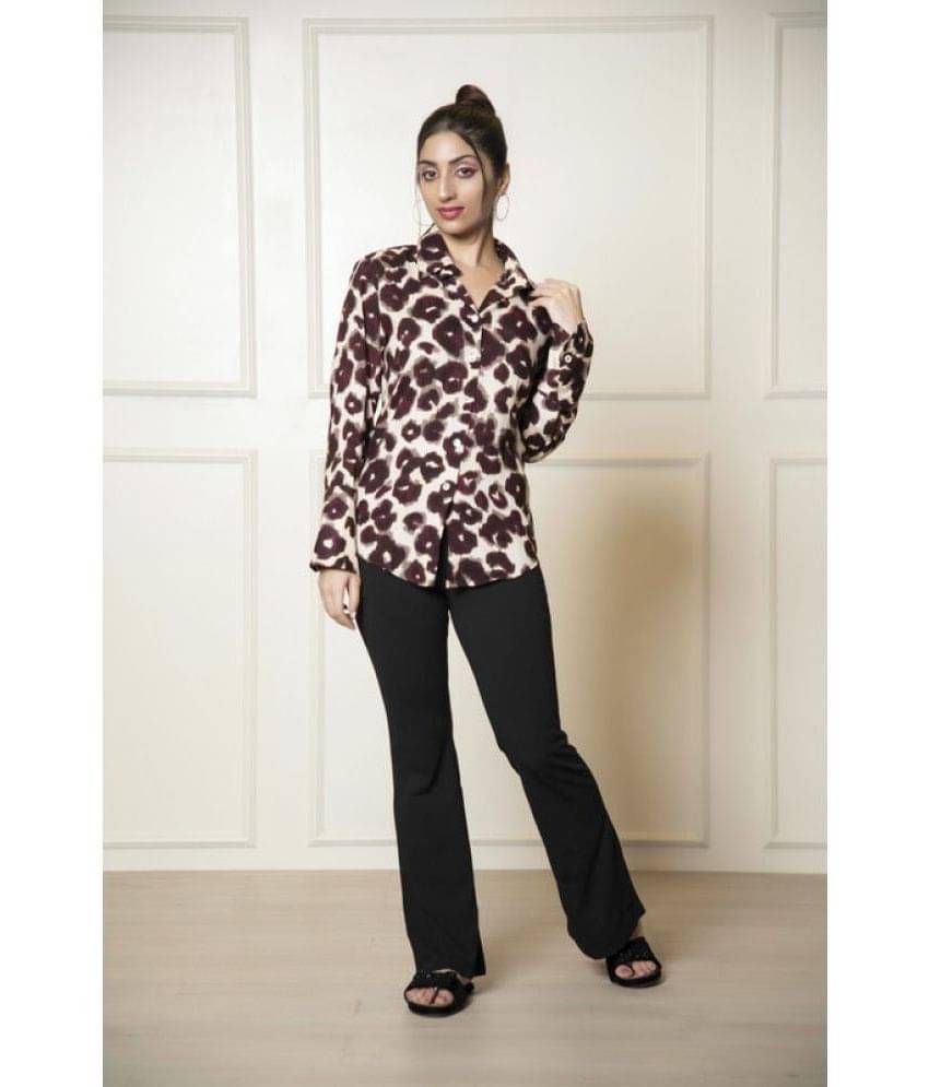 Urban Sundari Women Printed Cotton Shirt ( Brown )     			Urban Sundari Women Printed Cotton Shirt ( Brown )