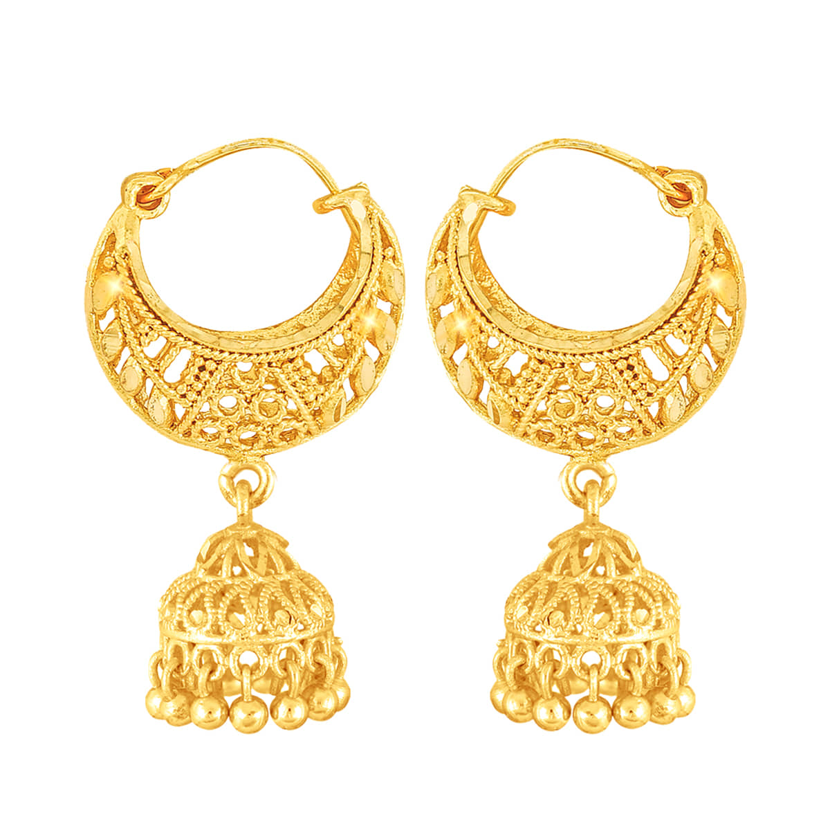 VIVASTRI Golden Jhumki Earrings ( Pack of 1 ) - Earrings | Buy online on ZillyBuy