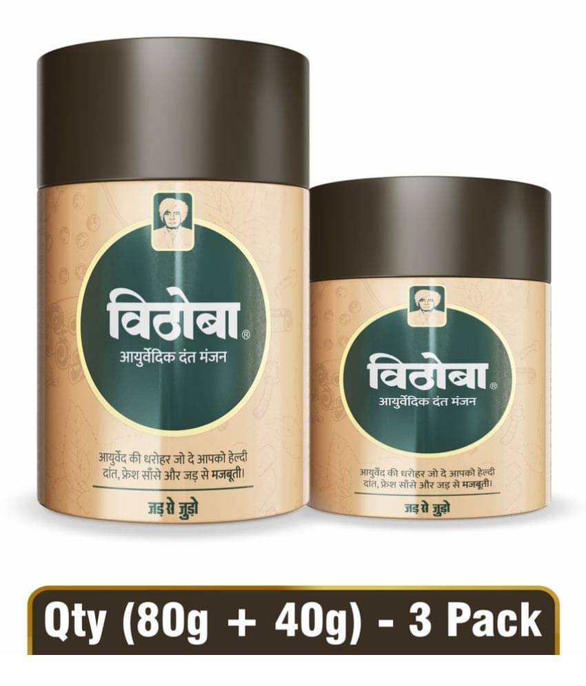     			Vithoba Ayurvedic Dant Manjan For White Strong and Whitner Teeth, & Refreshing Breath 80g + 40g