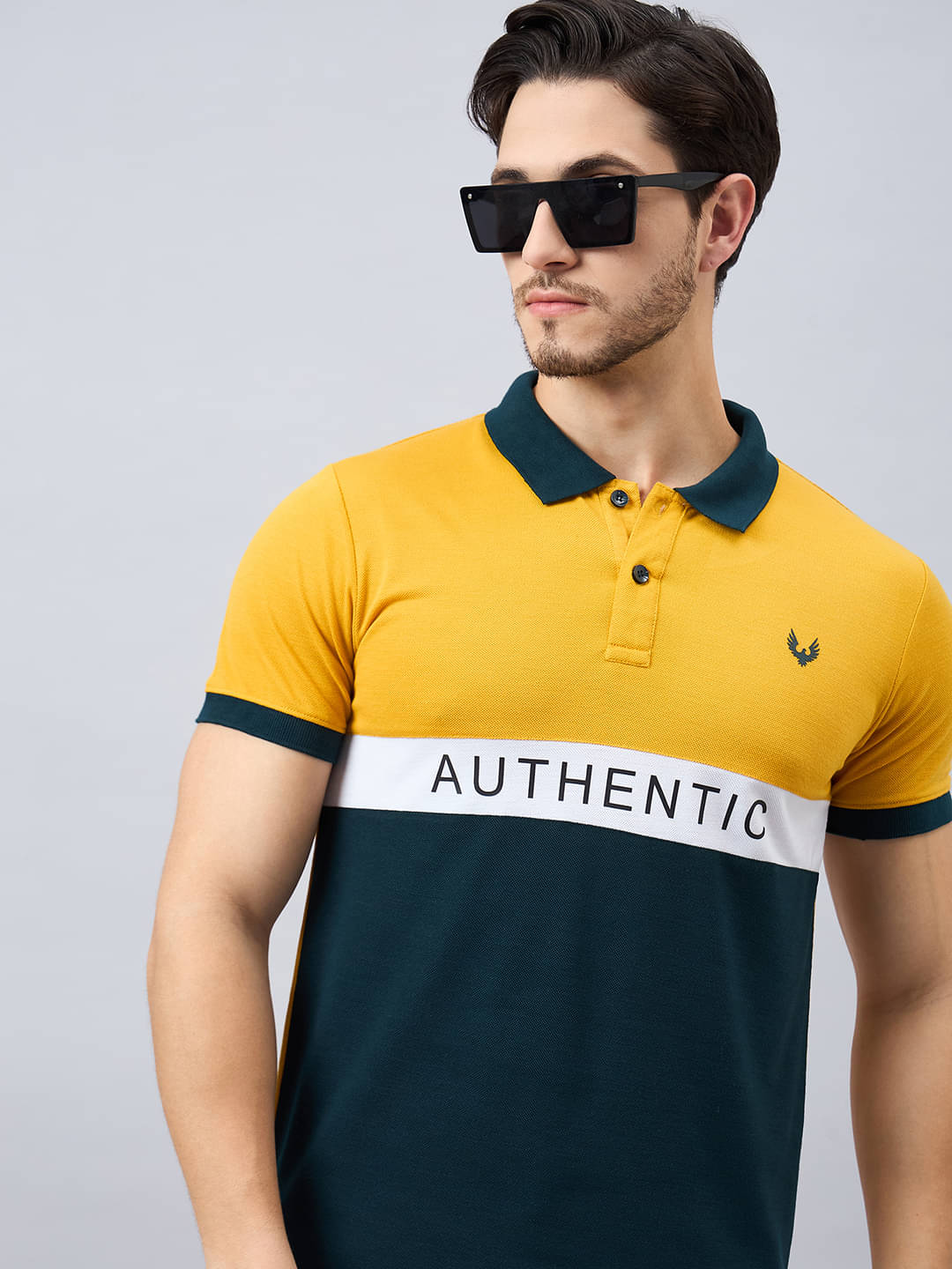     			zigo Pack of 1 Cotton Blend Regular Fit Colorblock Half Sleeves Men's Polo T Shirt ( Dark Green )