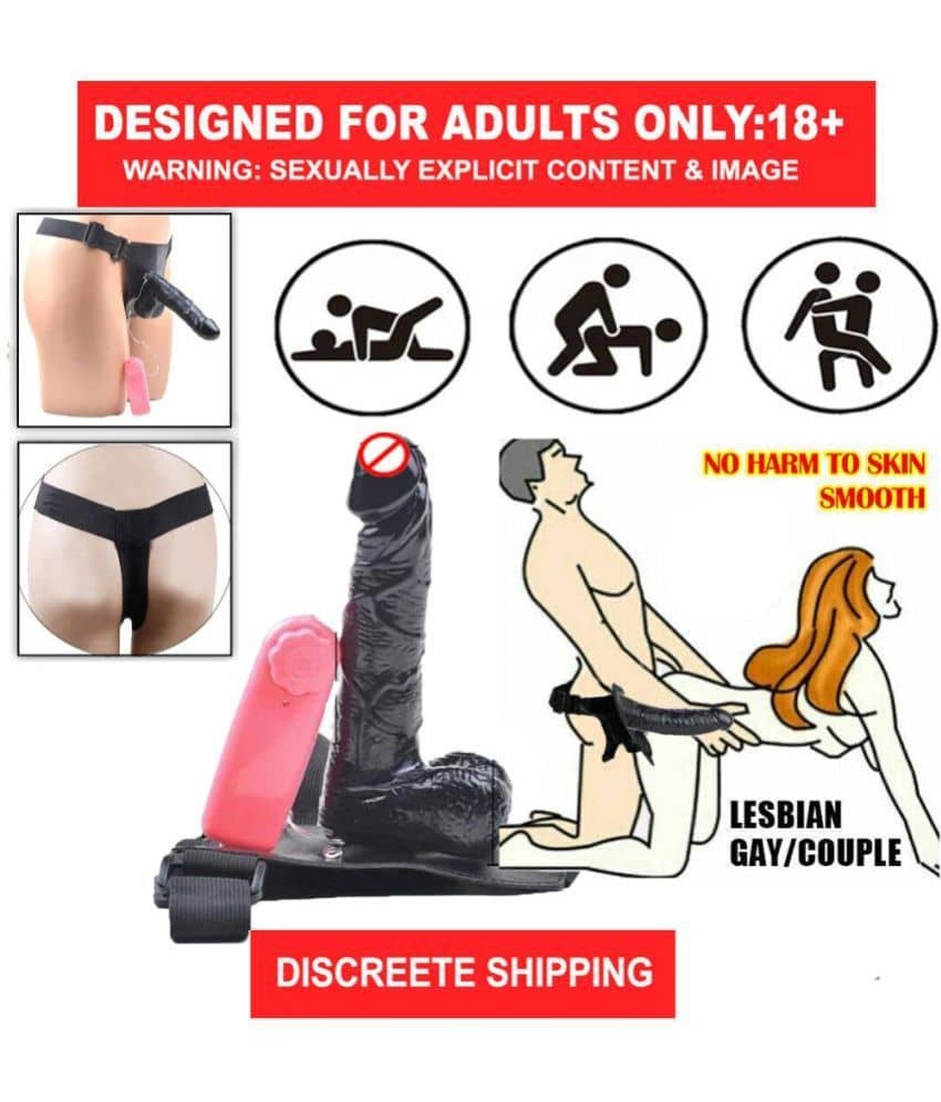 8 Inch BLACK STRAP Lesb*ian Wearable Dildo With Belt Sex Toy For Women And Couples BY SEX TANTRA