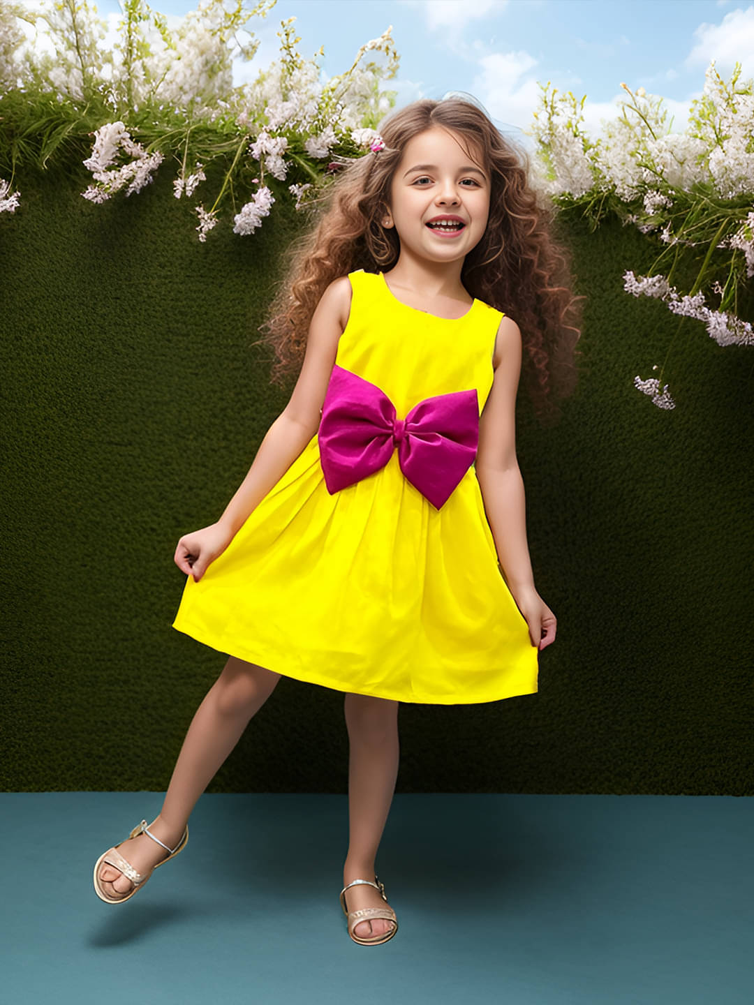 A.T.U.N. Polyester Frock For Girls ( Pack of 1 , Yellow ) A.T.U.N. Polyester Frock For Girls ( Pack of 1 , Yellow )