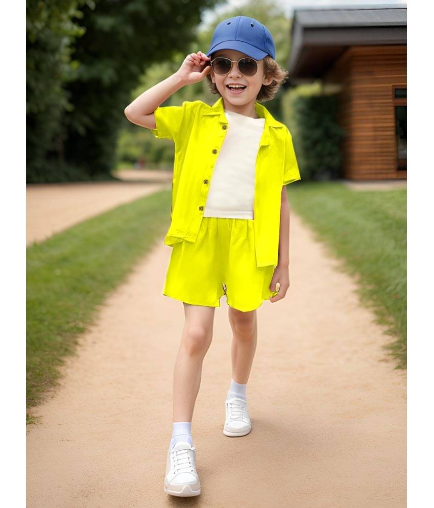     			A.T.U.N. Pack of 1 Boys Polyester Shirt & Shorts Set ( Yellow )
