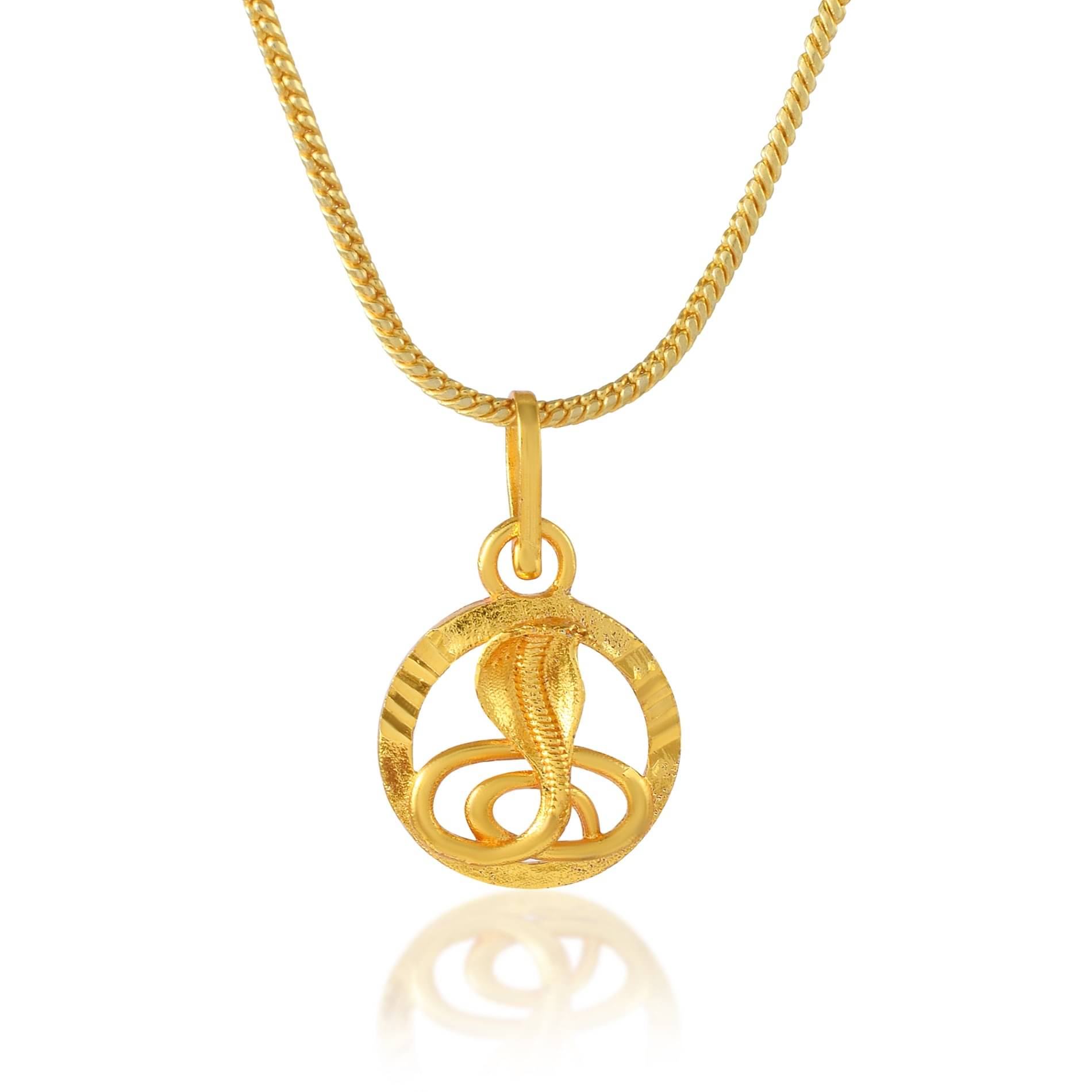     			Admier Gold Plated God Shiva's Naag (Snake) Kaal Sarp Dosh Nivaran Pendant With Chain Necklace Jewellery For Unisex