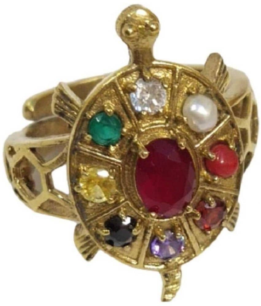 Astrodidi Religious Ring Navratan Kachua Tortiose Ring 1 Pieces ( Pack of 1 )