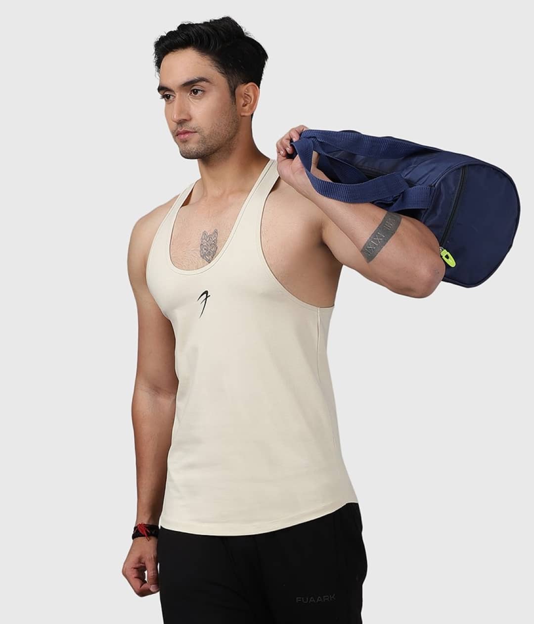 Fuaark Pack of 1 Cotton Gym Vest For Men ( Beige ) - Nightwear & Loungewear | Buy online on ZillyBuy