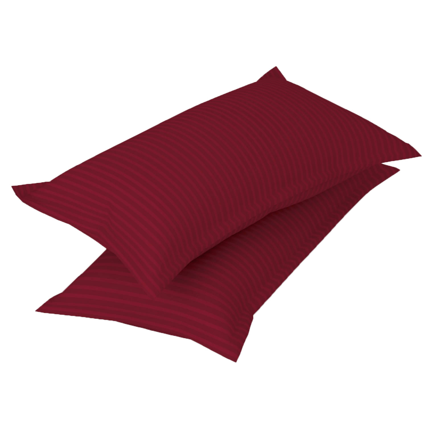 Handloomwala - Pack of 2 Poly Cotton Vertical Striped Regular Pillow Cover ( 66.04 cm(26) x 43.18 cm(17) ) - Maroon Handloomwala - Pack of 2 Poly Cotton Vertical Striped Regular Pillow Cover ( 66.04 cm(26) x 43.18 cm(17) ) - Maroon