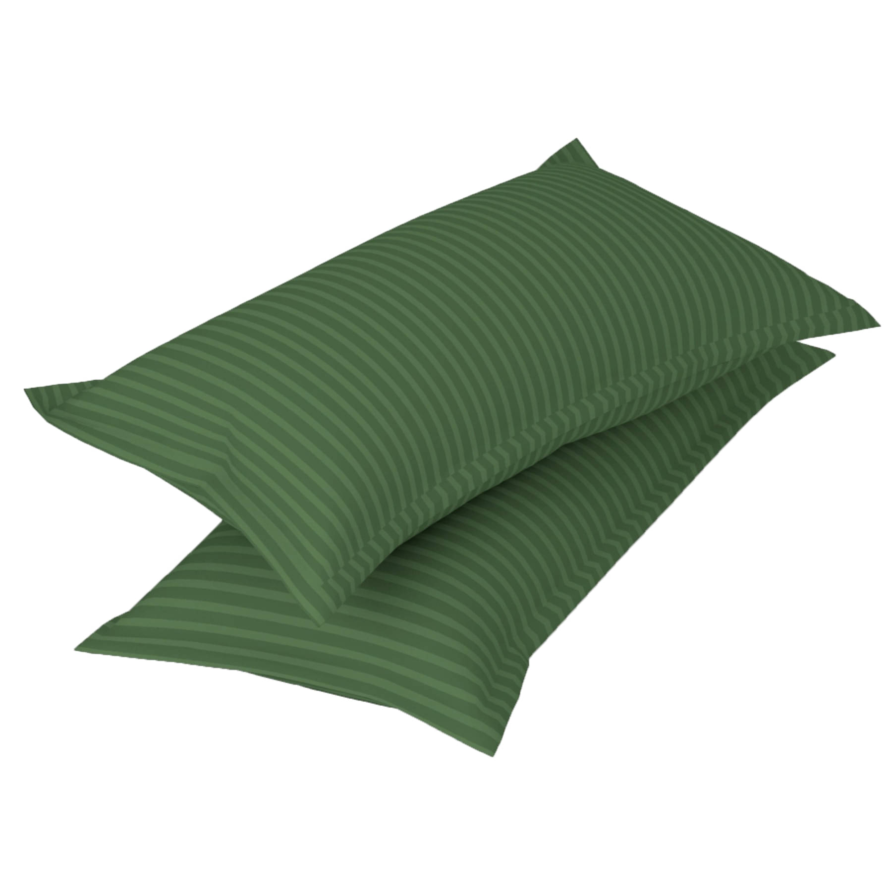 Handloomwala - Pack of 2 Poly Cotton Vertical Striped Regular Pillow Cover ( 66.04 cm(26) x 43.18 cm(17) ) - Green Handloomwala - Pack of 2 Poly Cotton Vertical Striped Regular Pillow Cover ( 66.04 cm(26) x 43.18 cm(17) ) - Green