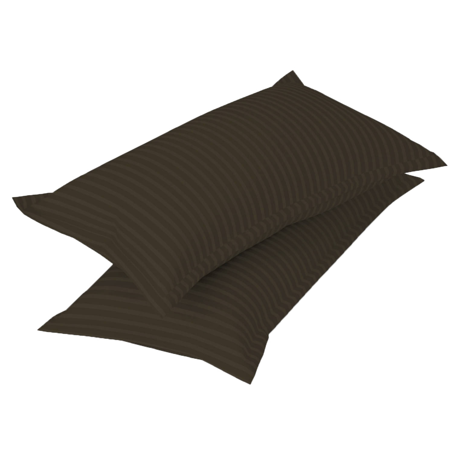     			Handloomwala - Pack of 2 Poly Cotton Vertical Striped Regular Pillow Cover ( 66.04 cm(26) x 43.18 cm(17) ) - Brown