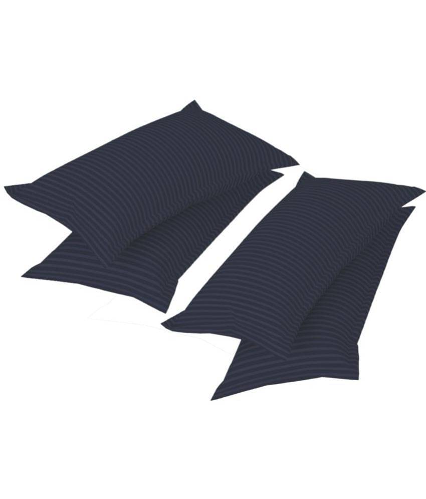 Handloomwala - Pack of 4 Poly Cotton Horizontal Striped Regular Pillow Cover ( 66.04 cm(26) x 43.18 cm(17) ) - Grey Handloomwala - Pack of 4 Poly Cotton Horizontal Striped Regular Pillow Cover ( 66.04 cm(26) x 43.18 cm(17) ) - Grey