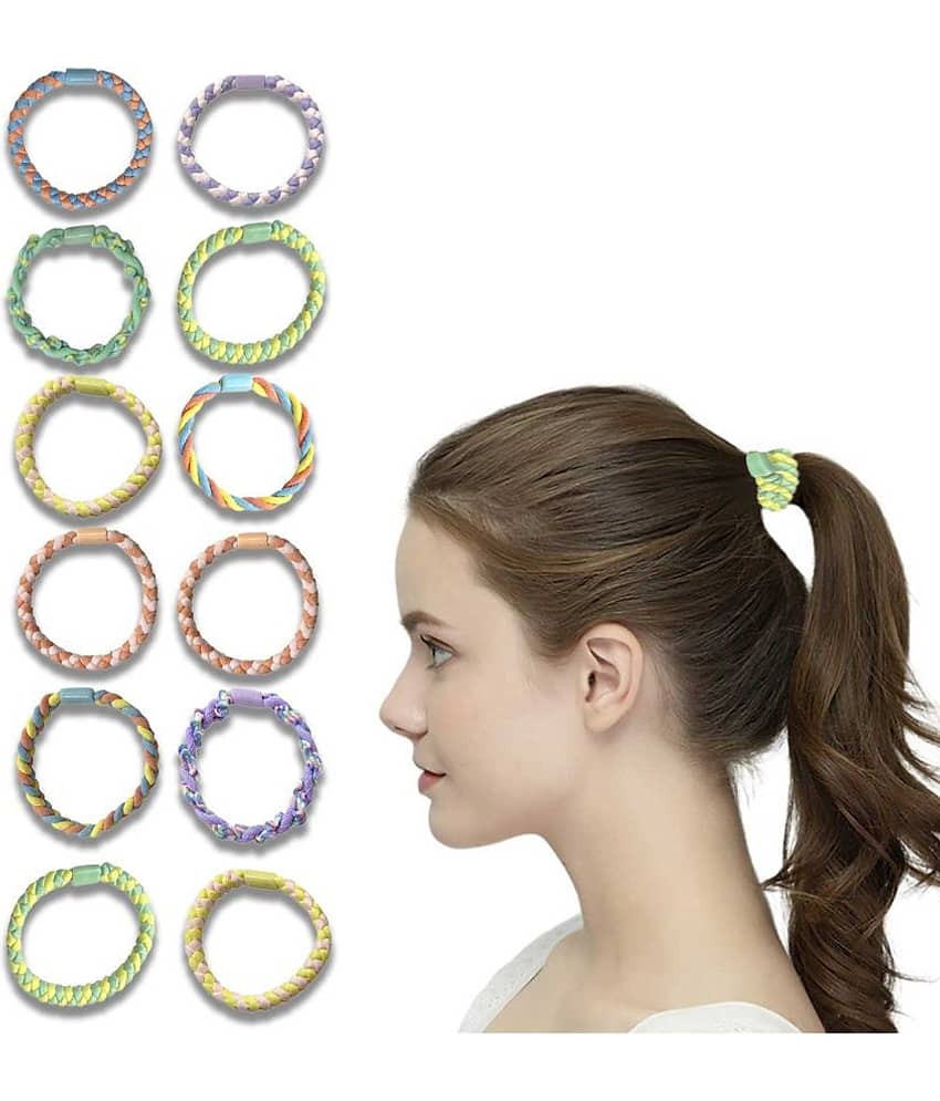 Stretchable Braided Elastic Rubber Bands, 12Pcs (Multi) - Jewellery Sets | Buy online on ZillyBuy