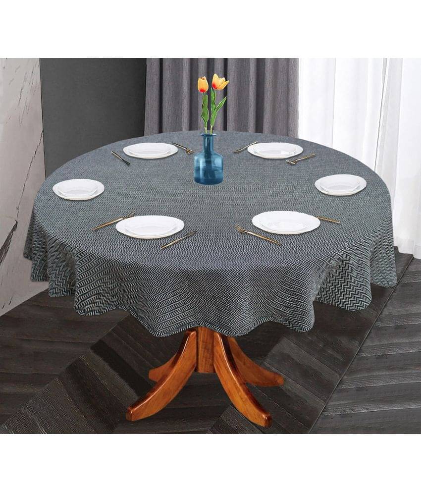 Oasis Home Tex Printed Cotton 6 Seater Round Table Cover ( 152 x 152 ) cm Pack of 1 Black     			Oasis Home Tex Printed Cotton 6 Seater Round Table Cover ( 152 x 152 ) cm Pack of 1 Black