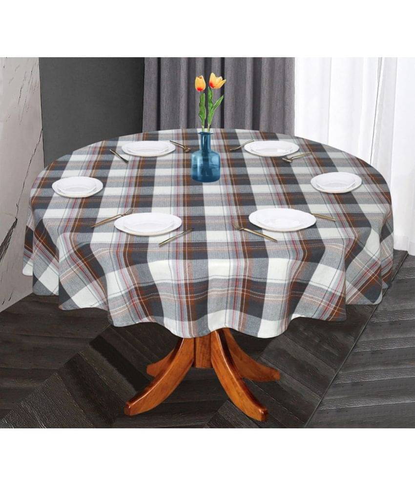Oasis Hometex Checks Cotton 6 Seater Round Table Cover ( 152 x 152 ) cm Pack of 1 Multicolor Oasis Hometex Checks Cotton 6 Seater Round Table Cover ( 152 x 152 ) cm Pack of 1 Multicolor