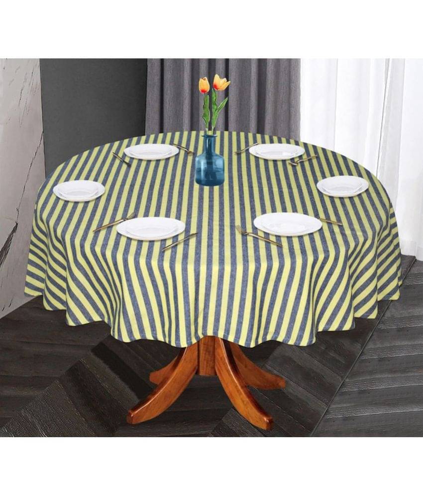 Oasis Hometex Striped Cotton 6 Seater Round Table Cover ( 152 x 152 ) cm Pack of 1 Multicolor Oasis Hometex Striped Cotton 6 Seater Round Table Cover ( 152 x 152 ) cm Pack of 1 Multicolor