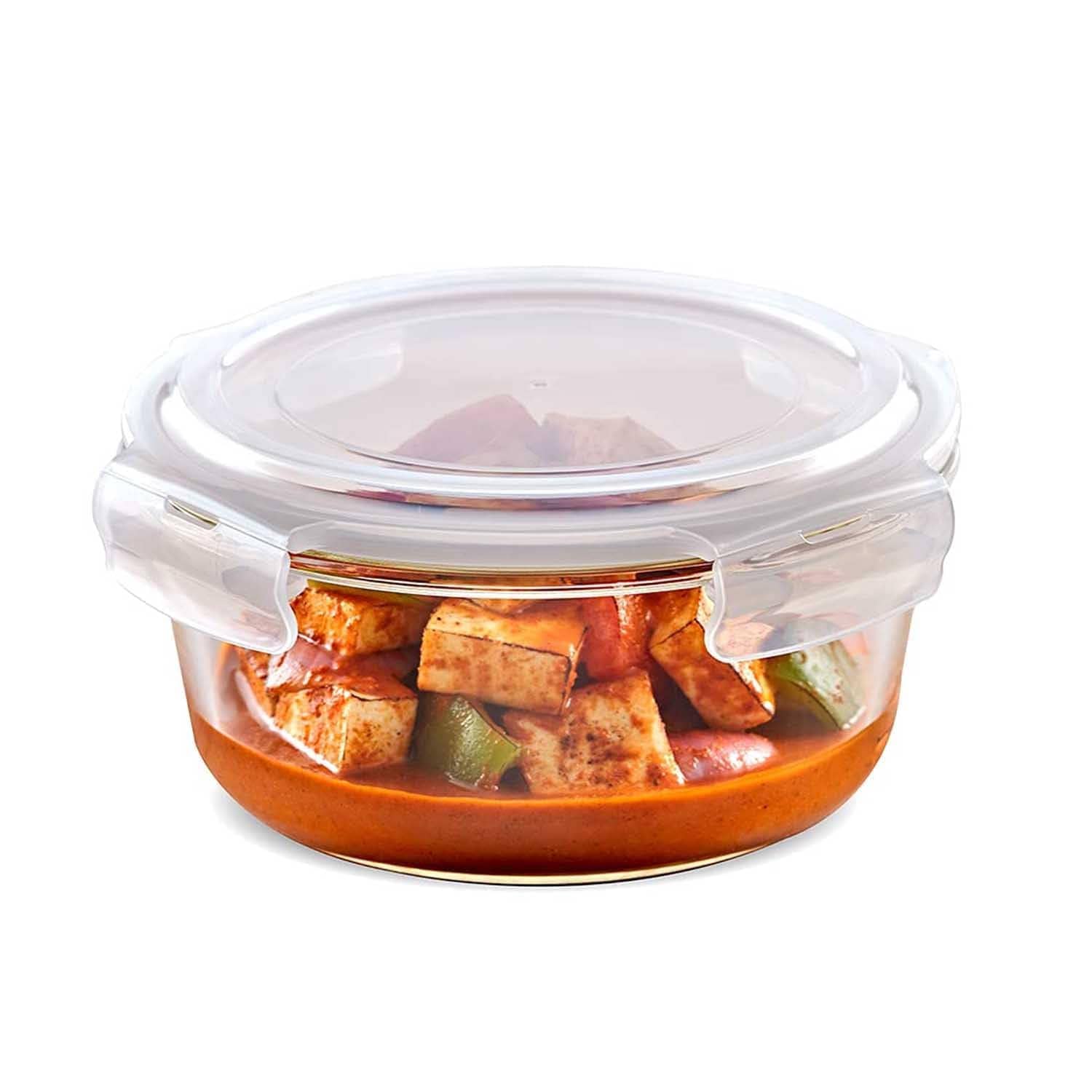 Oliveware food containor Glass Transparent Food Container ( Set of 1 )
