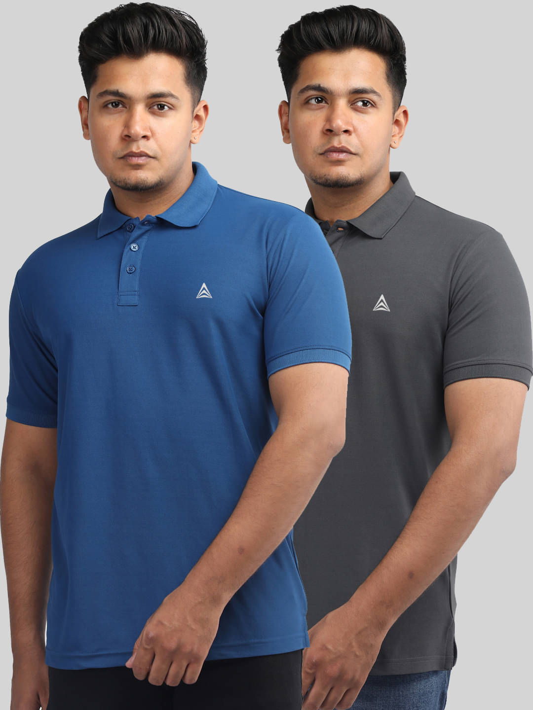 PROPERSEVEN Pack of 2 Polyester Regular Fit Solid Half Sleeves Men's Polo T Shirt ( Blue ) PROPERSEVEN Pack of 2 Polyester Regular Fit Solid Half Sleeves Men's Polo T Shirt ( Blue )