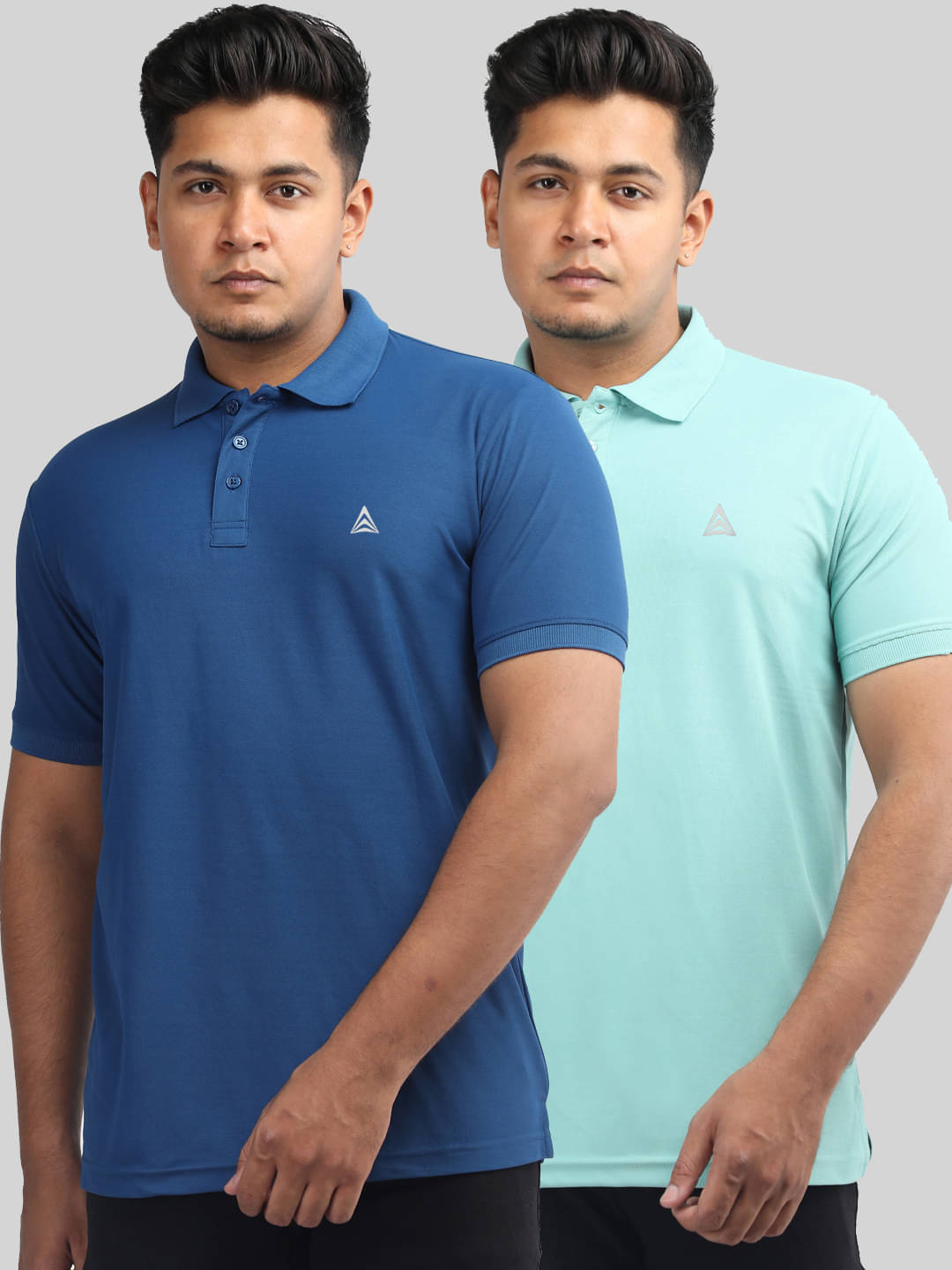 PROPERSEVEN Pack of 2 Polyester Regular Fit Solid Half Sleeves Men's Polo T Shirt ( Blue ) PROPERSEVEN Pack of 2 Polyester Regular Fit Solid Half Sleeves Men's Polo T Shirt ( Blue )