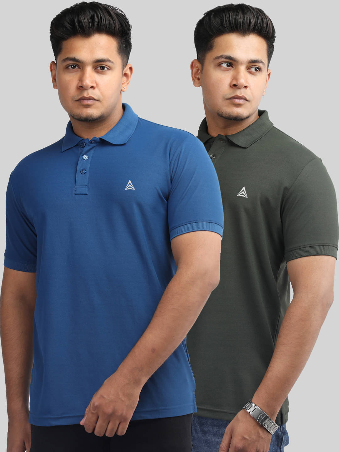 PROPERSEVEN Pack of 2 Polyester Regular Fit Solid Half Sleeves Men's Polo T Shirt ( Blue ) PROPERSEVEN Pack of 2 Polyester Regular Fit Solid Half Sleeves Men's Polo T Shirt ( Blue )