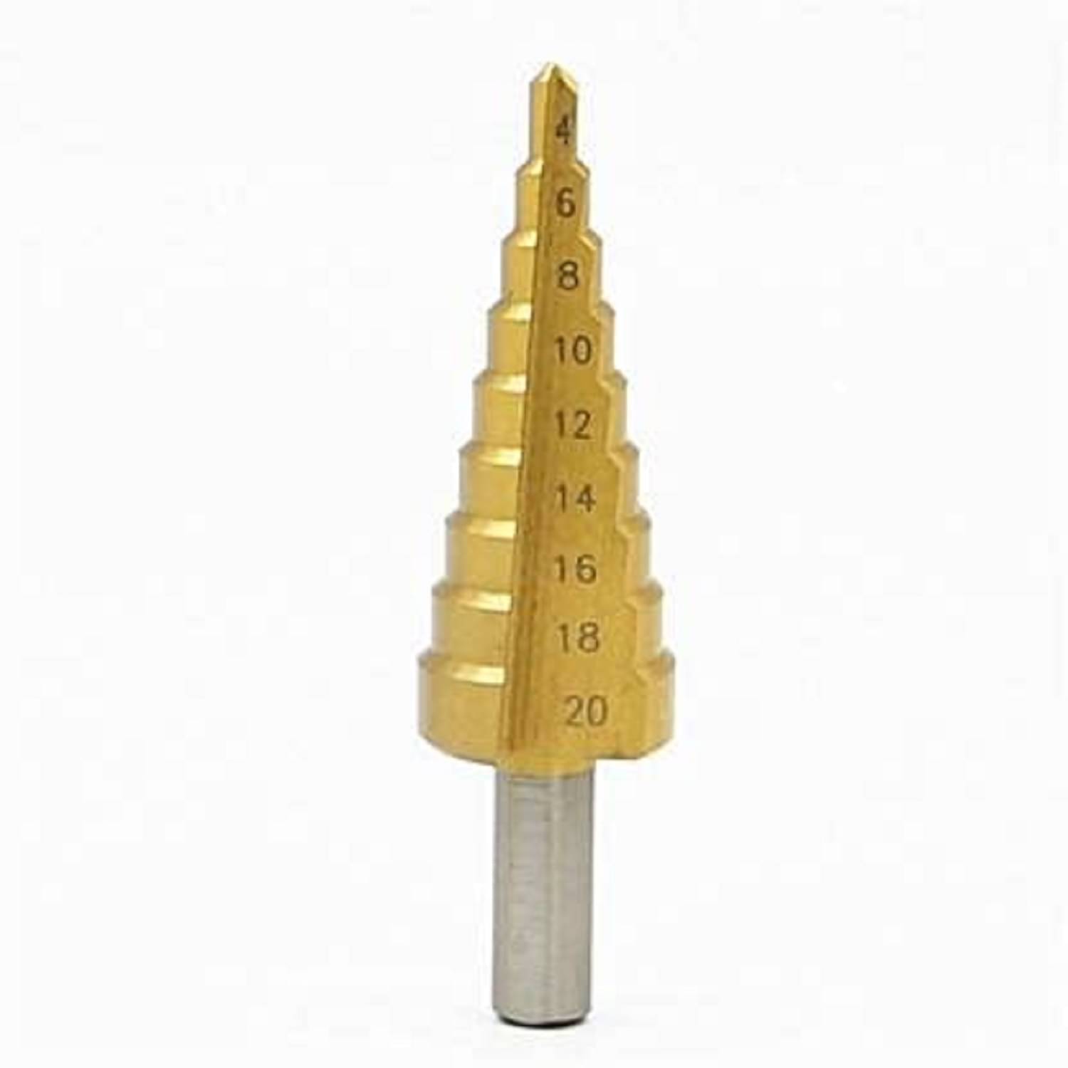 Rangwell 4 Micro-watts Manual 4mm-20mm 9 Steps Sizes HSS Hex Titanium Step Drill Bit Hole Cutter (Chuck Size: 9 Inches) Rangwell 4 Micro-watts Manual 4mm-20mm 9 Steps Sizes HSS Hex Titanium Step Drill Bit Hole Cutter (Chuck Size: 9 Inches)