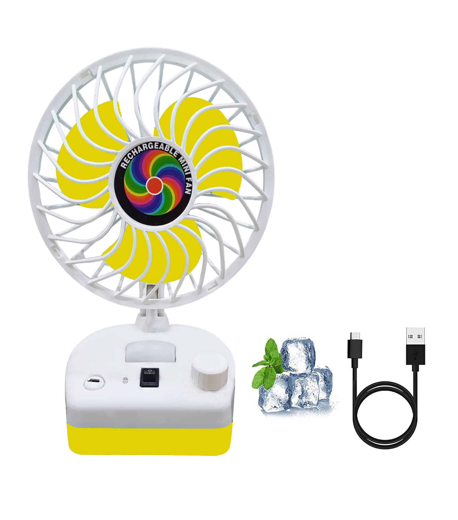 Rechargeable Cooling Fan with 7 Speed modes with led light ( Multicolor ). Rechargeable Cooling Fan with 7 Speed modes with led light ( Multicolor ).