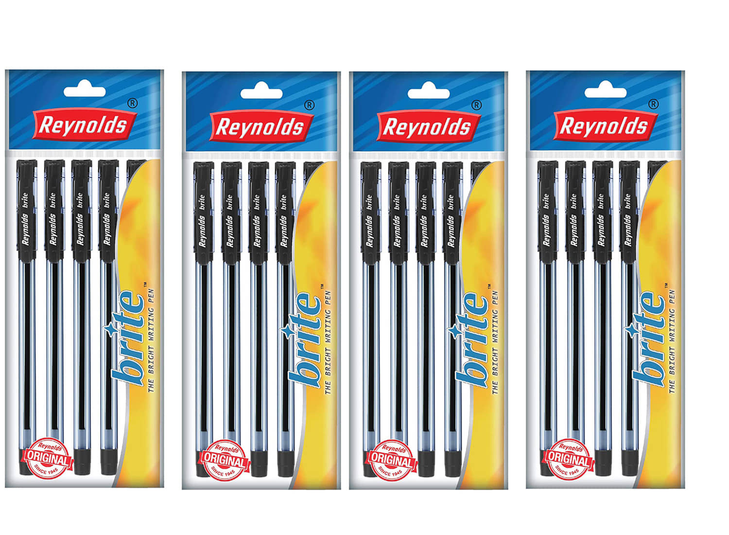 Reynolds Brite Ball Pen 5 Pcs Black (Pack of 10)