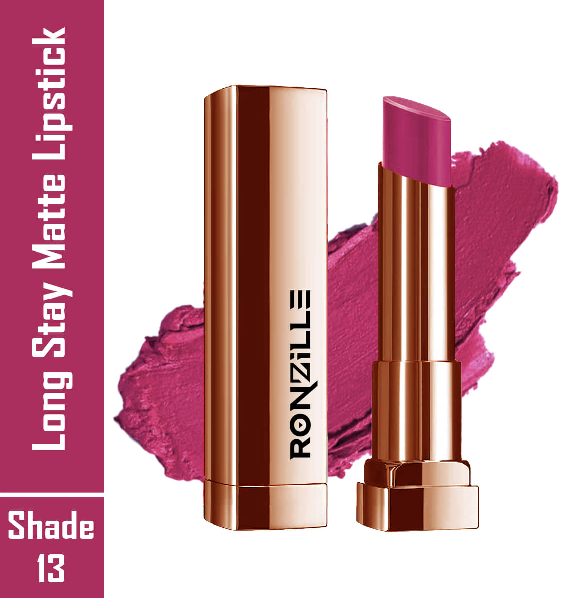     			Ronzille Bubblegum Pink Matte Lipstick 4.5