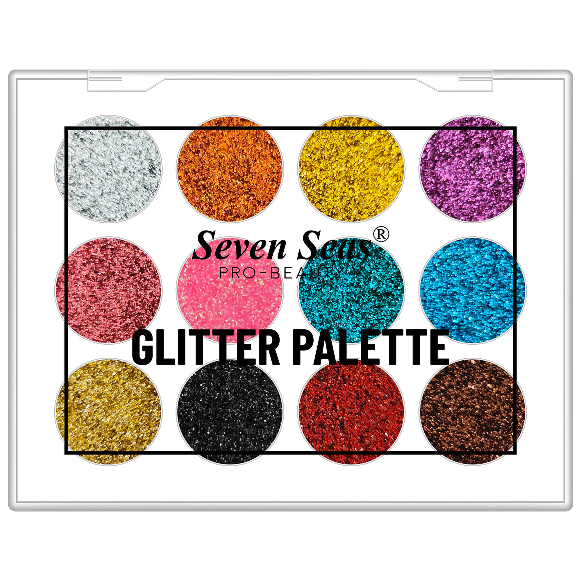 Seven Seas Glitter Eyeshadow Palette With 12 Different Shades High Pigmentation 12 g Seven Seas Glitter Eyeshadow Palette With 12 Different Shades High Pigmentation 12 g