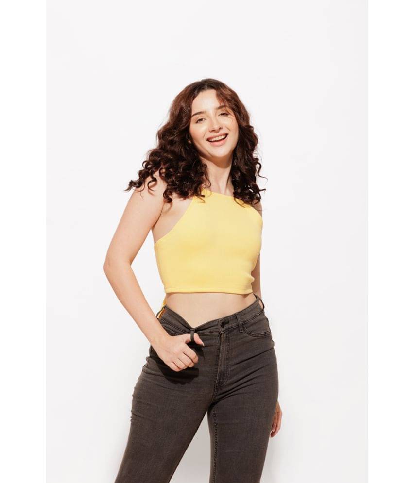     			Urban Sundari Women's Cotton Crop Top ( Yellow )