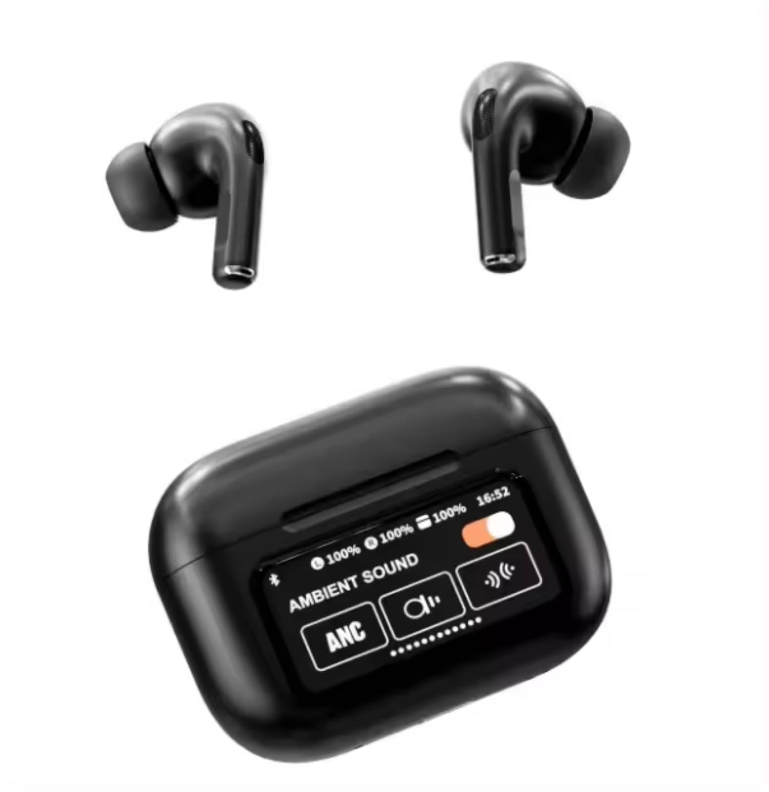 VERONIC Touch Display Earbud Bluetooth True Wireless (TWS) In Ear 32 Hours Playback Active Noise cancellation IPX4(Splash & Sweat Proof) Black VERONIC Touch Display Earbud Bluetooth True Wireless (TWS) In Ear 32 Hours Playback Active Noise cancellation IPX4(Splash & Sweat Proof) Black