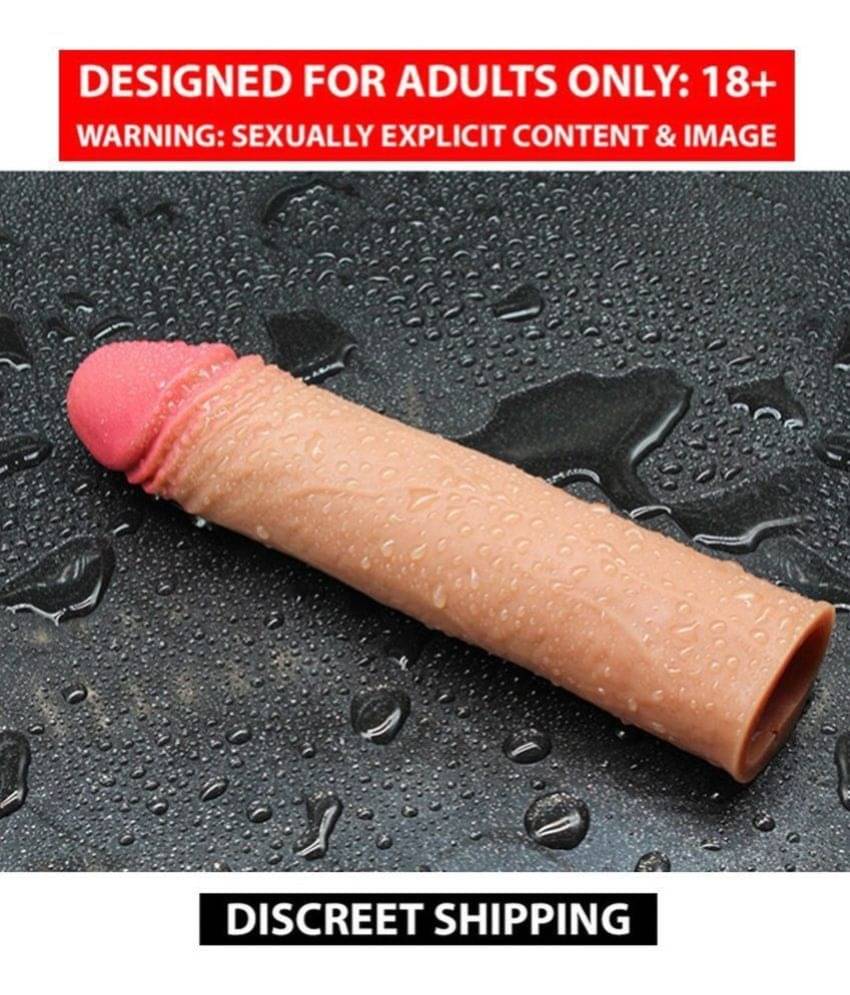     			8 Inch Huge Brown Penis Cover With 2 Inch Extension Dragon Con*dom For Men | Reus*able Pe*nis Sle*eve For Men By Sex Tantra
