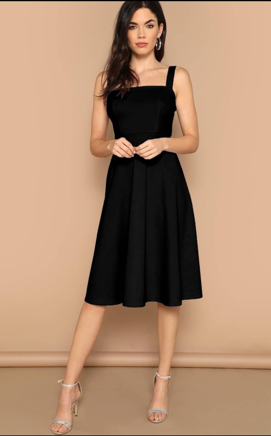 ASHISH PRINT Women Rayon Solid A-line Dress ( Black ) ASHISH PRINT Women Rayon Solid A-line Dress ( Black )