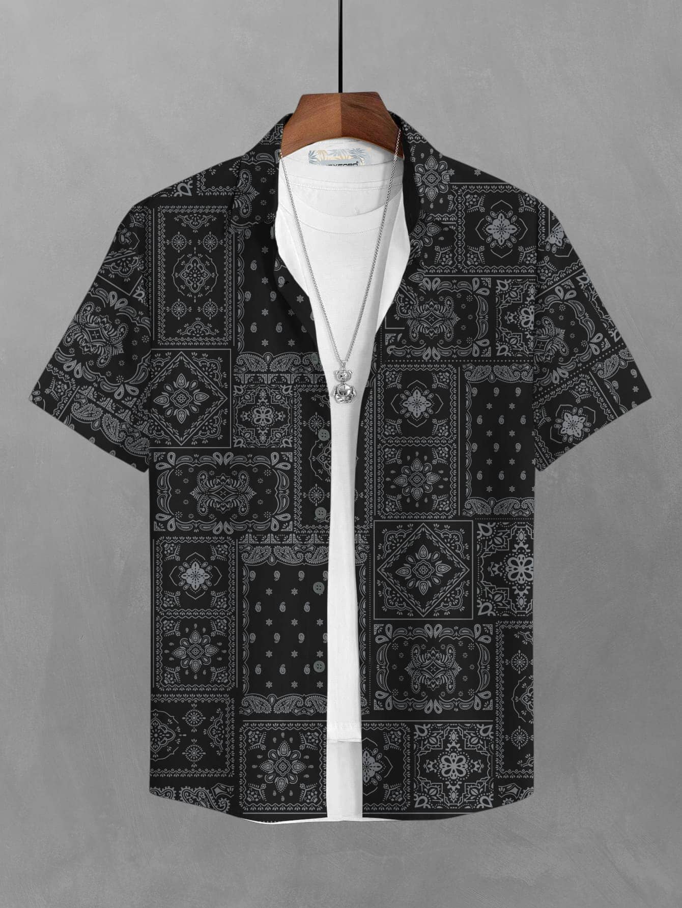 BULLMER Trendy Regular Fit Printed Causal Shirt for Men - Pack of 1 Black