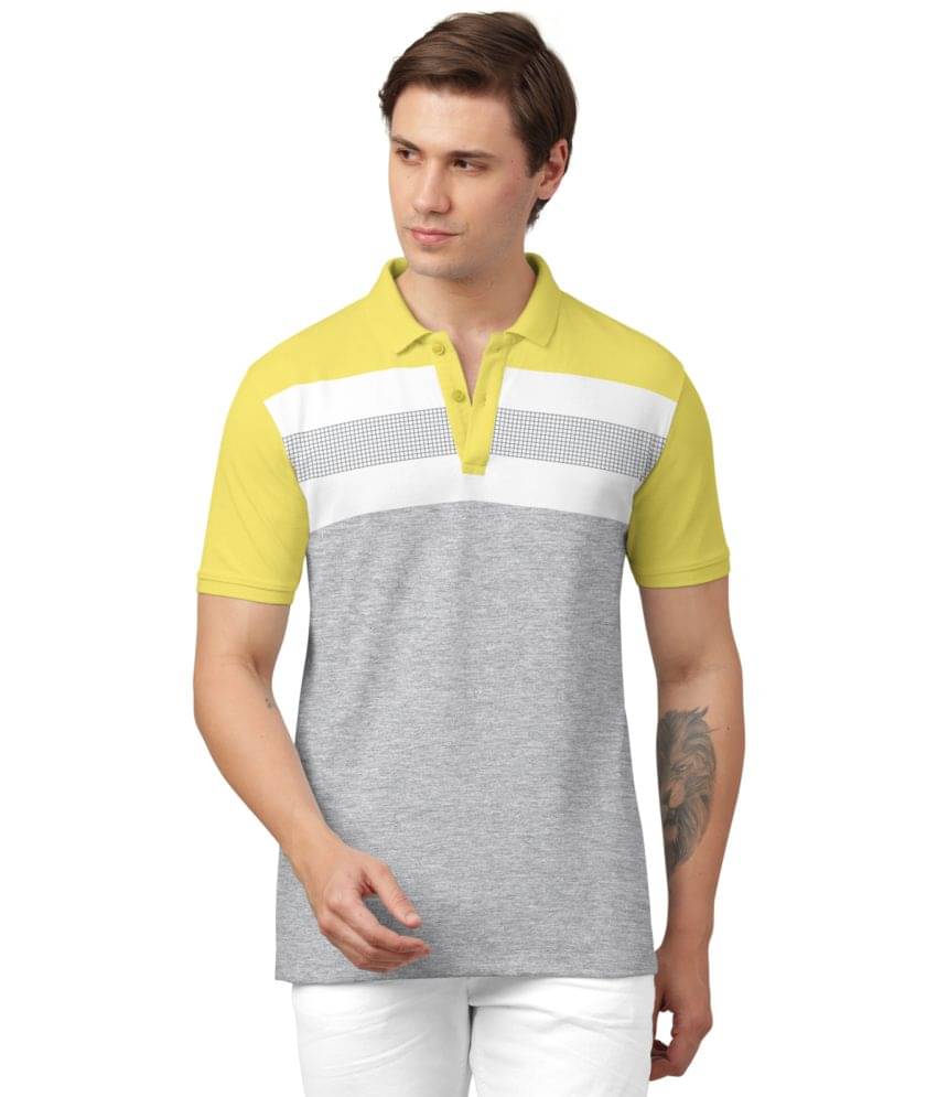 BULLMER Pack of 1 Cotton Blend Regular Fit Colorblock Half Sleeves Men's Polo T Shirt ( Yellow ) BULLMER Pack of 1 Cotton Blend Regular Fit Colorblock Half Sleeves Men's Polo T Shirt ( Yellow )