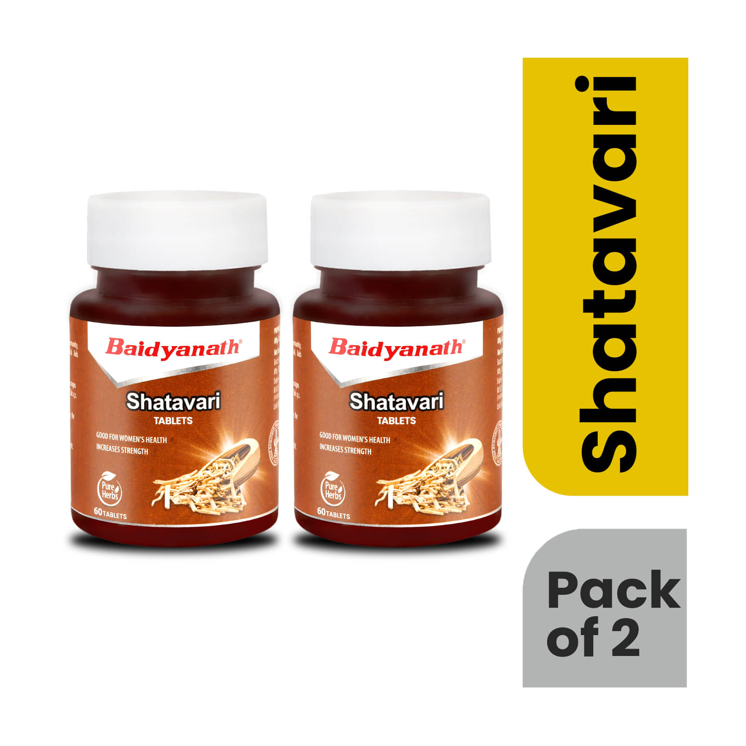     			Baidyanath Shatavari Tablets- 60 Tab|Complete Women's Wellness|Good for Nutrition (Pack of 2)