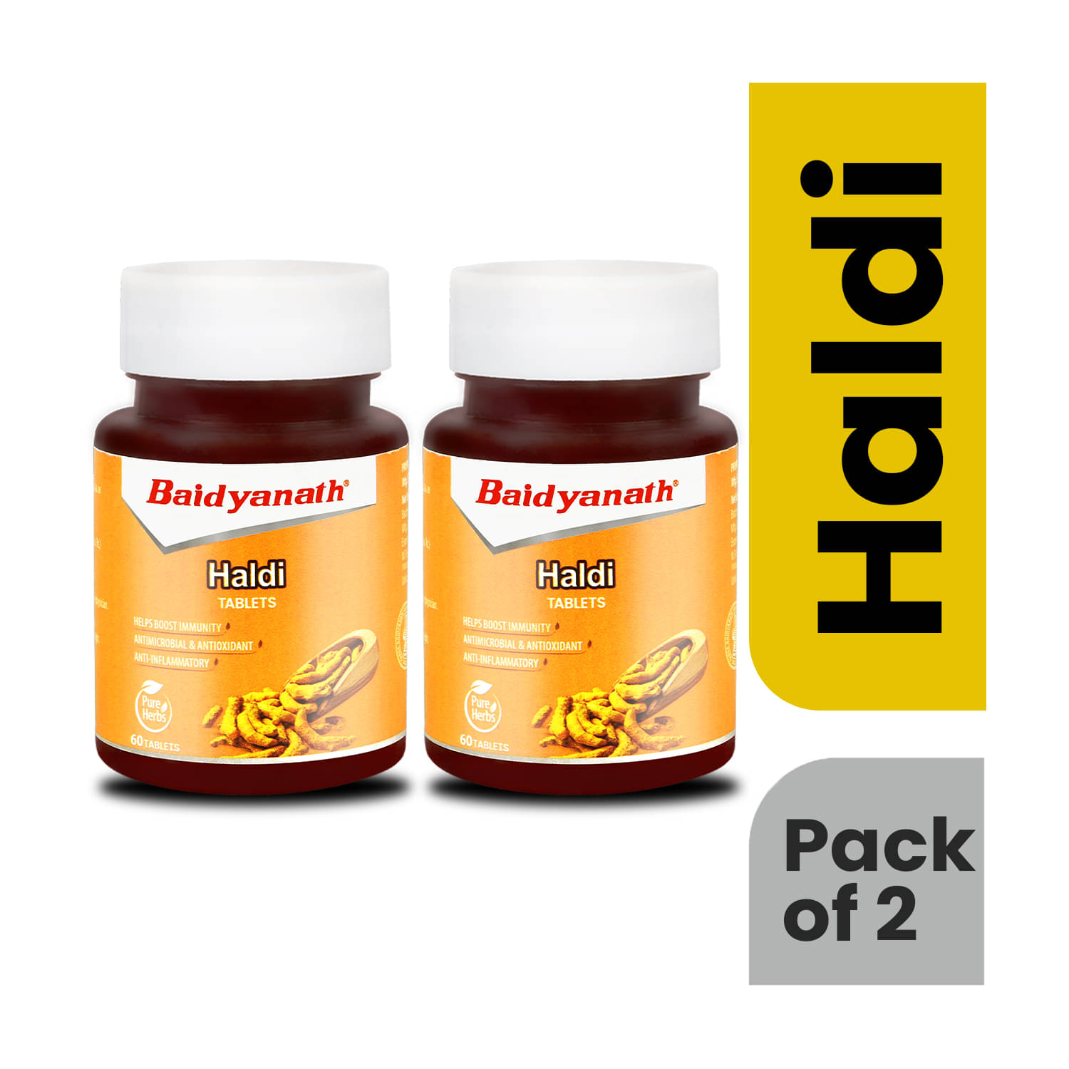     			Baidyanath Haldi Tablets- 60 Tab|Boosts Immunity and Useful in Skin Problems|(Pack of 2)
