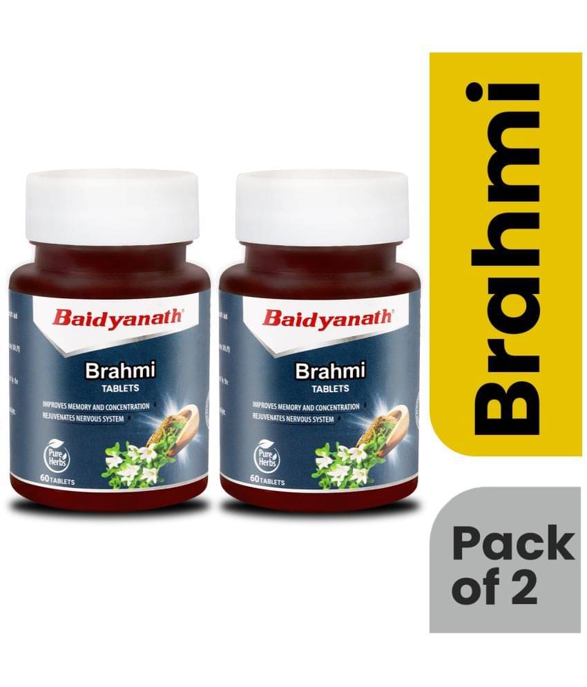     			Baidyanath Brahmi Tablets- 60 Tab|Helps to handle daily Stress|(Pack of 2)