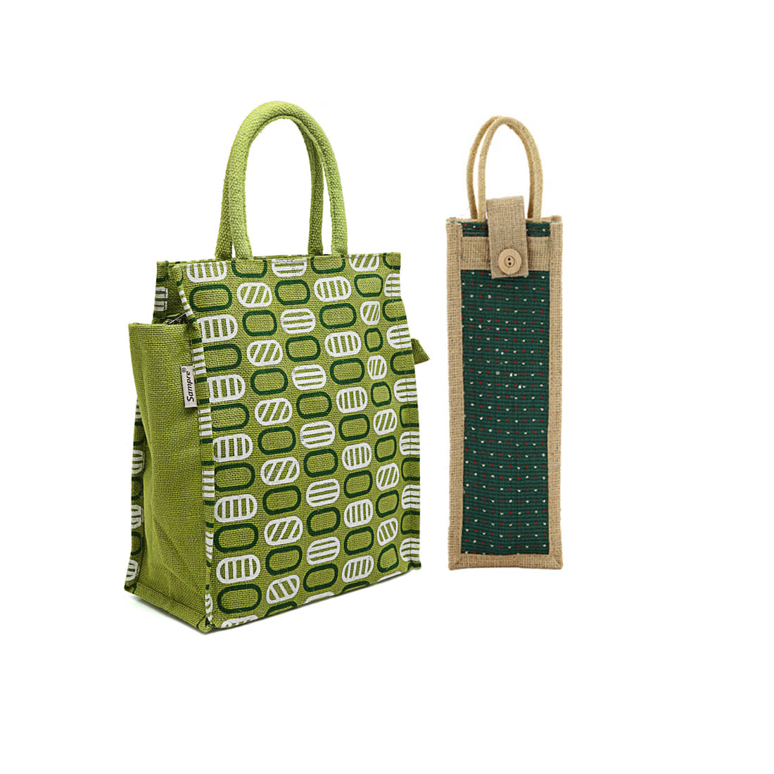 ENSAC Beige Jute Lunch Bag Pack of 2 - Handbags | Buy online on ZillyBuy