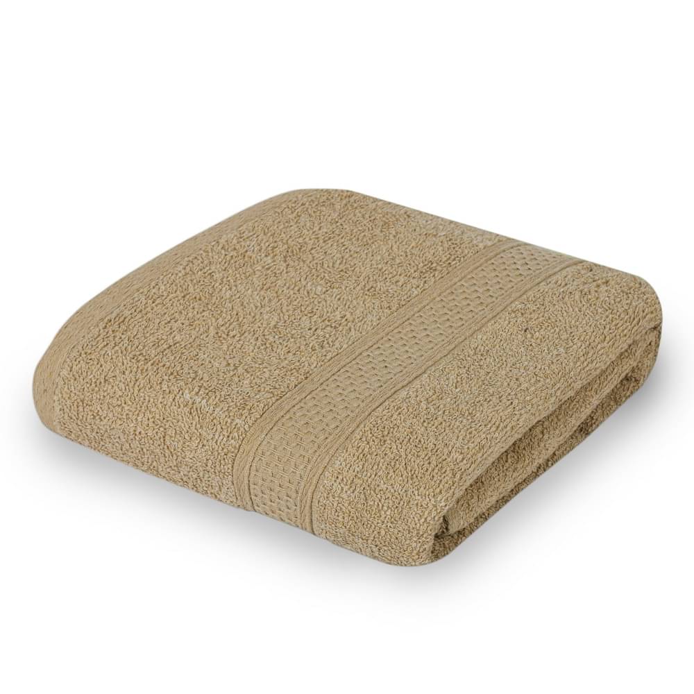     			FEZORA Cotton Solid 500 -GSM Bath Towel ( Pack of 1 ) - Beige