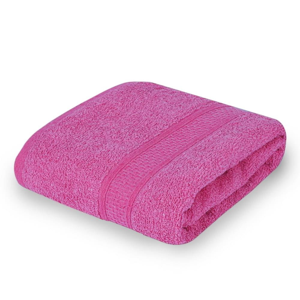     			FEZORA Cotton Solid 500 -GSM Bath Towel ( Pack of 1 ) - Pink