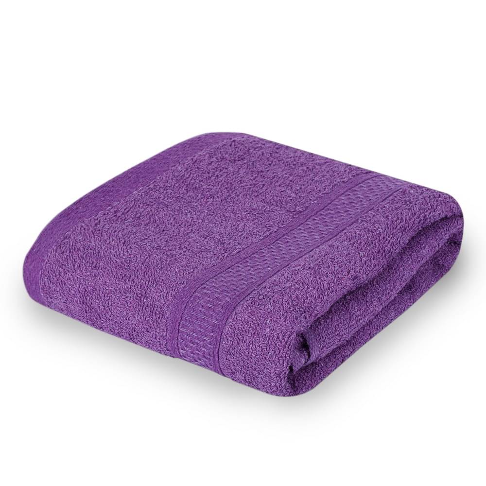     			FEZORA Cotton Solid 500 -GSM Bath Towel ( Pack of 1 ) - Purple