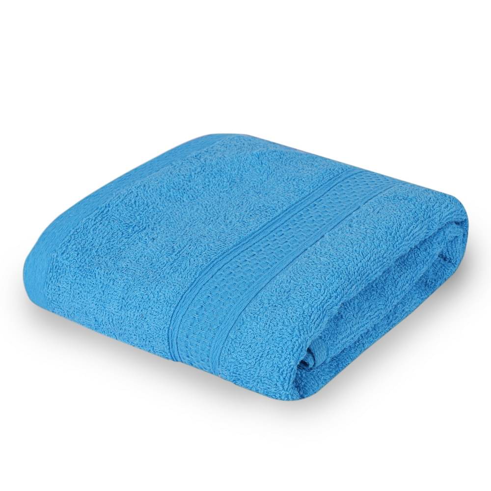     			FEZORA Cotton Solid 500 -GSM Bath Towel ( Pack of 1 ) - Light Blue