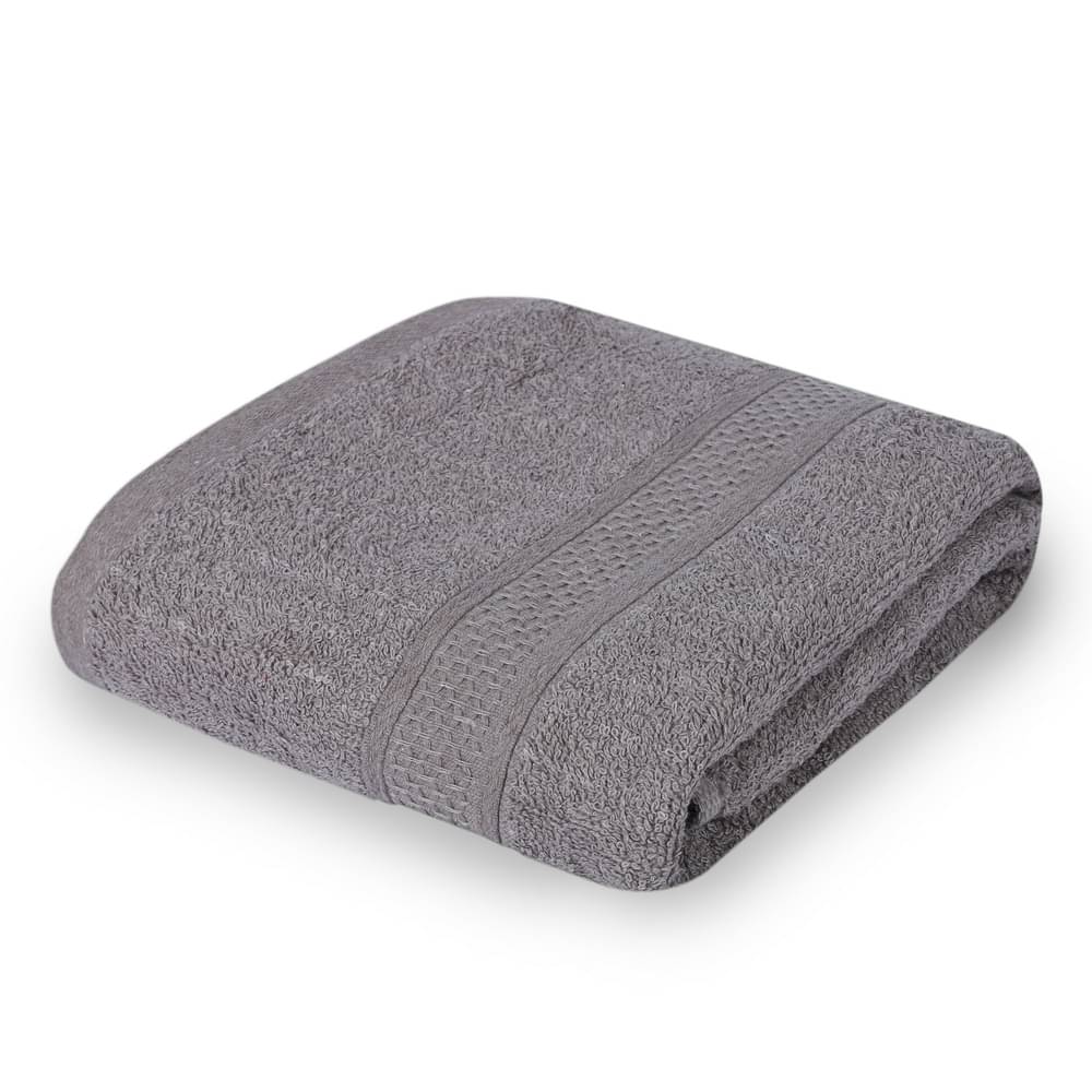    			FEZORA Cotton Solid 500 -GSM Bath Towel ( Pack of 1 ) - Dark Grey