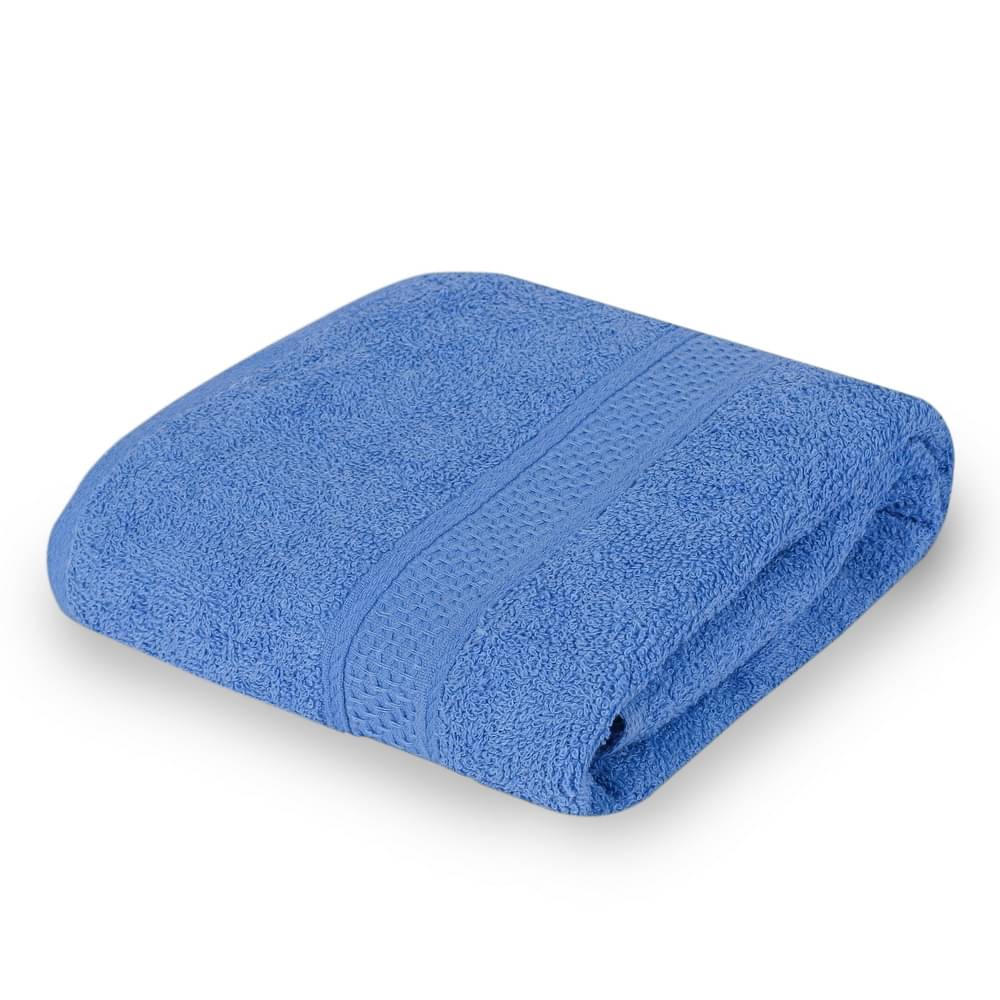     			FEZORA Cotton Solid 500 -GSM Bath Towel ( Pack of 1 ) - Blue