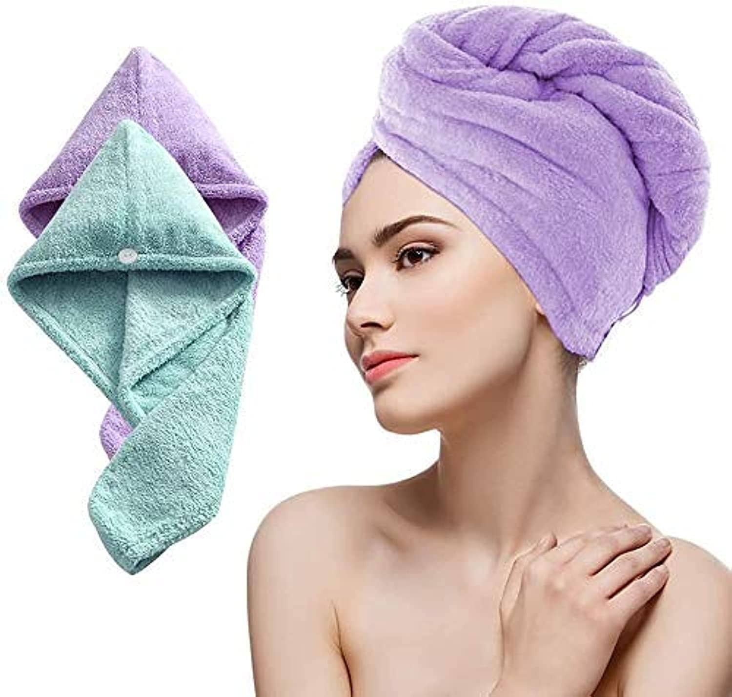 FEZORA Microfibre Solid 500 -GSM Bath Towel ( Pack of 2 ) - Multicolor - Towels | Buy online on ZillyBuy