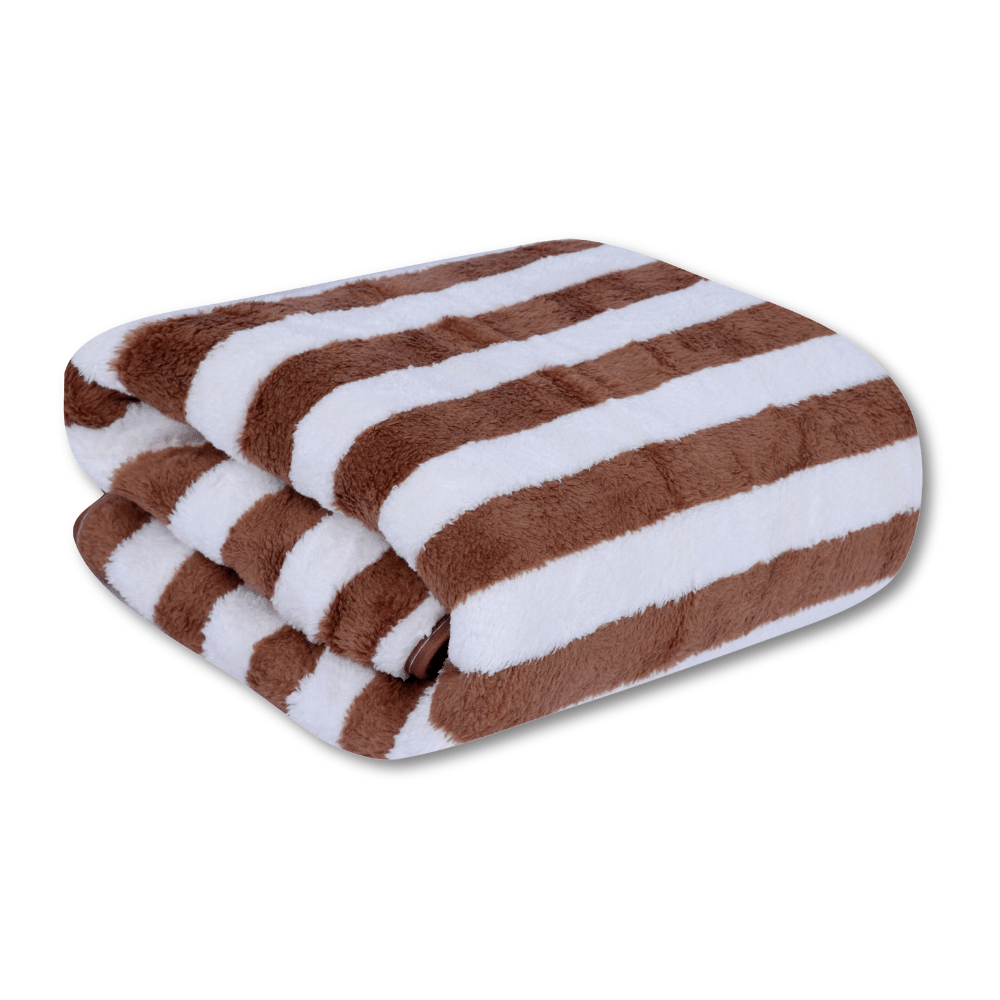     			FEZORA Microfibre Striped 500 -GSM Bath Towel ( Pack of 1 ) - Brown
