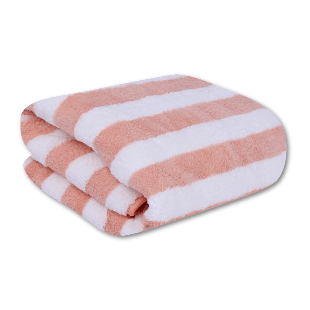     			FEZORA Microfibre Striped 500 -GSM Bath Towel ( Pack of 1 ) - Orange