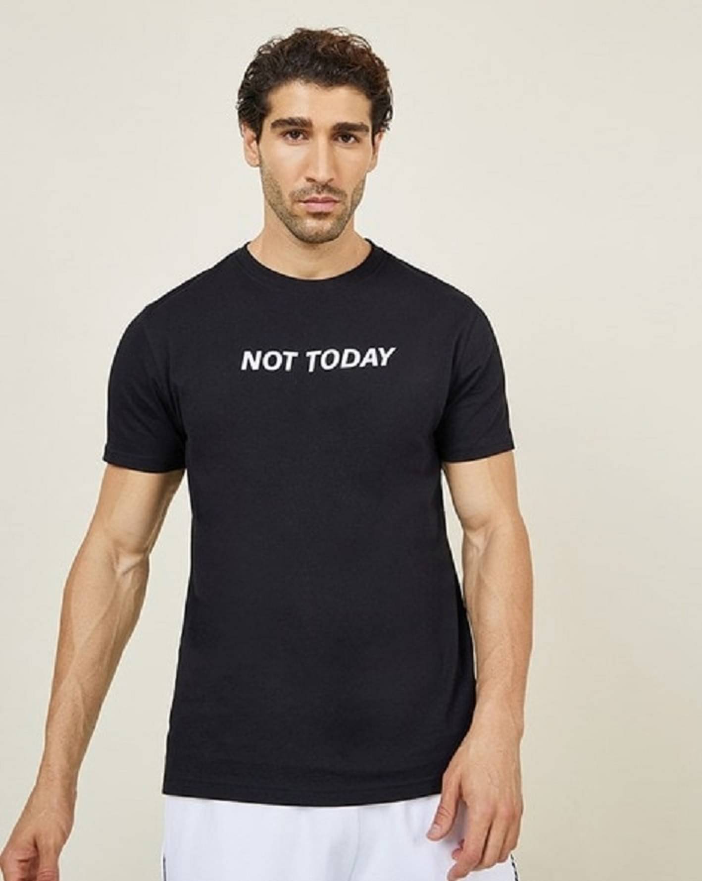     			FOKSCREW Pack of 1 Cotton Blend Regular Fit Men's T-Shirt ( Black )