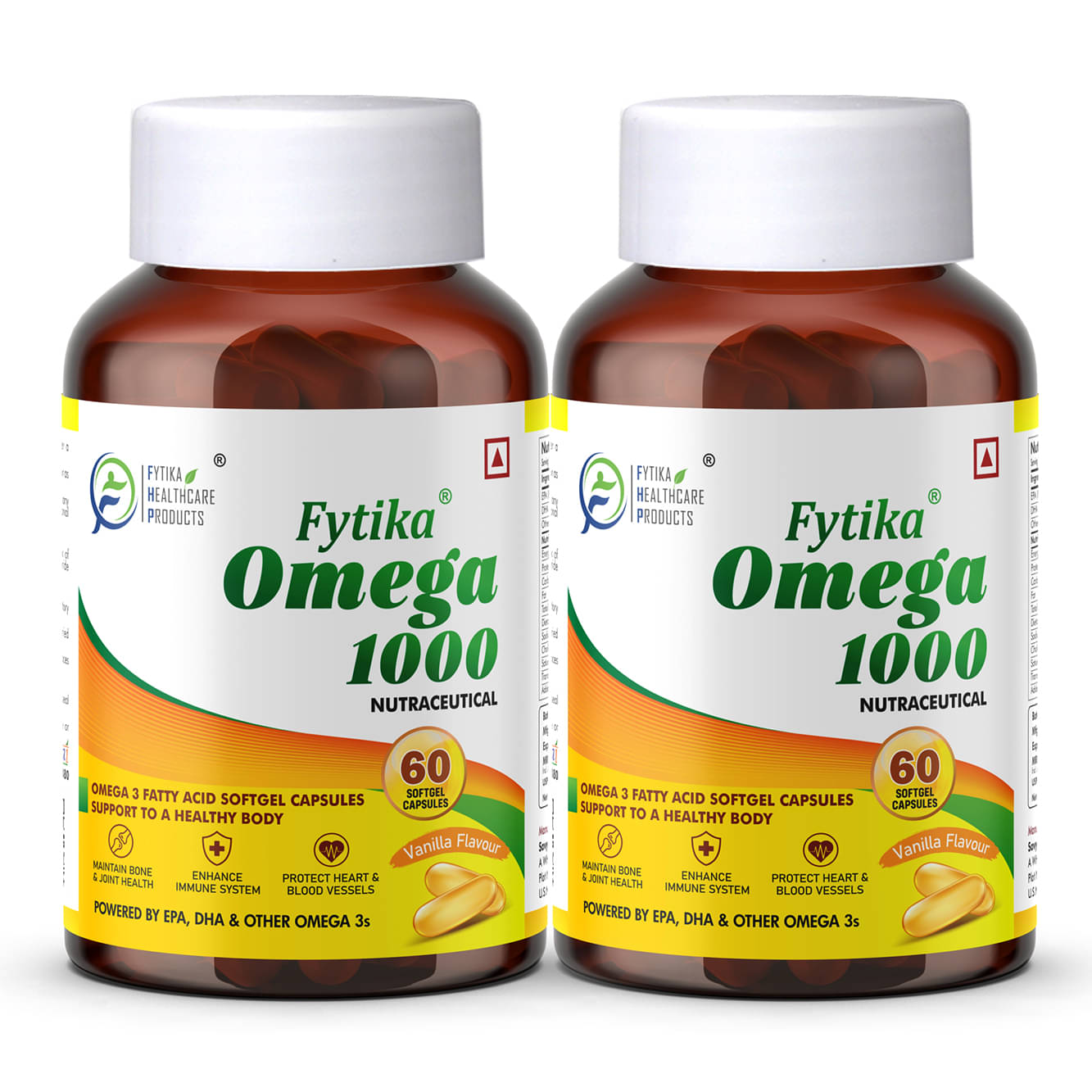 Fytika Omega 1000 (Omega-3 Fatty acids)- 2x60 Capsules (Pack of 2) Fytika Omega 1000 (Omega-3 Fatty acids)- 2x60 Capsules (Pack of 2)